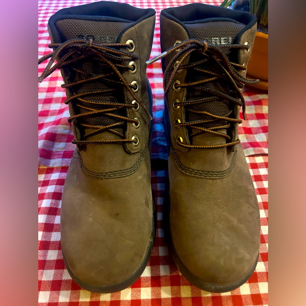 Sorel Men’s Dark BROWN Rain/Snow/Hike/Camp Boots. Size 8.5
